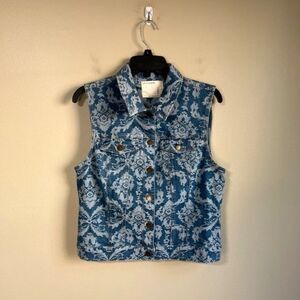 Life in progress large jean vest
